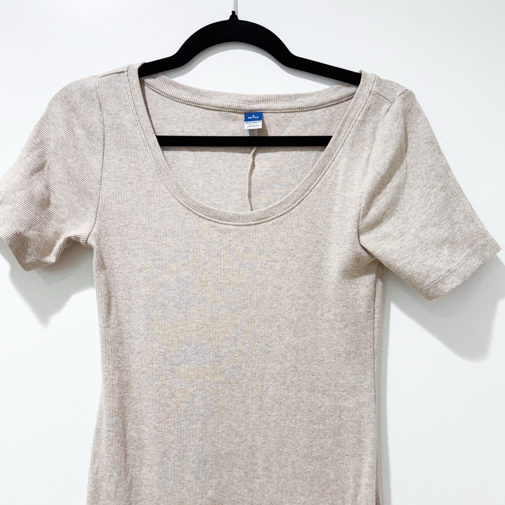 Old Navy Beige Midi Cotton Dress Small